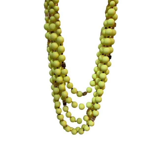 Vendome Yellow Beaded Multi Layer Necklace Women's Fashion Jewelry Accessories - Picture 5 of 7